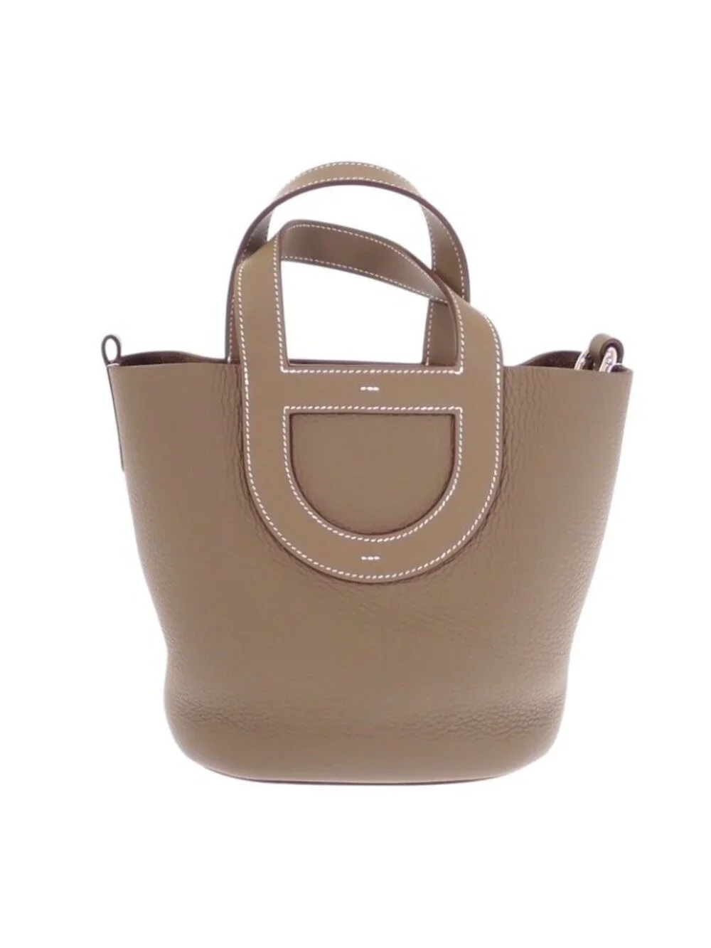 Hermes in the Loop 18 Handbag Taurillon Clemence Veau Etoupe